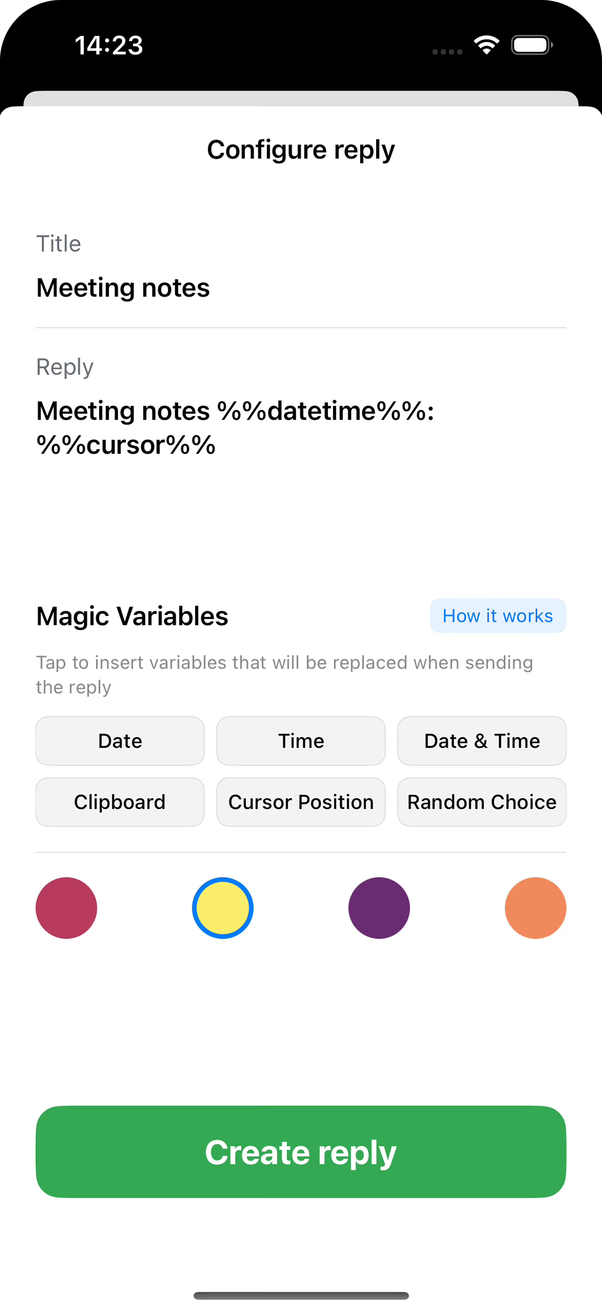 Create Your First Reply